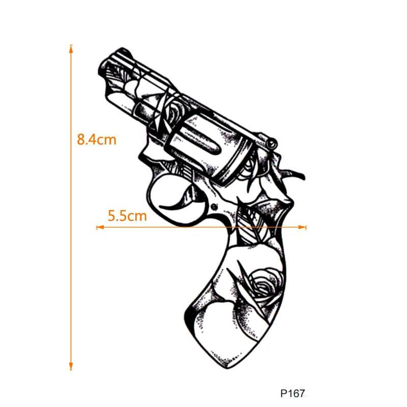 Brand Wrought Iron Wall Art Waterproof Temporary Tattoo Gun Henna Faux Body Flash Art Decor