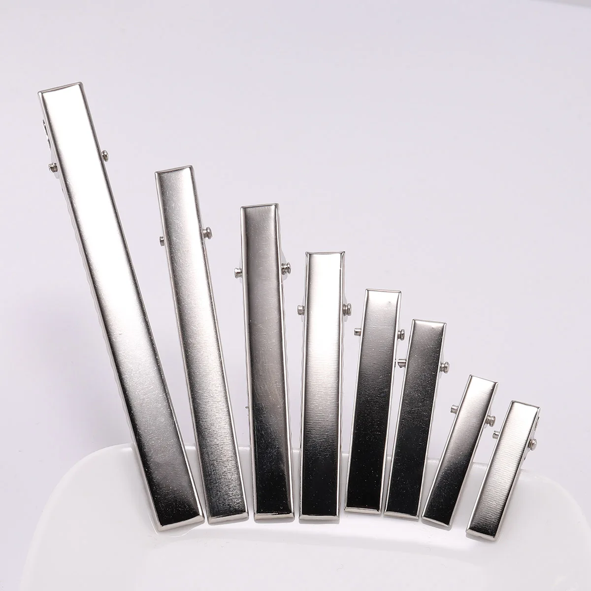 20/50Pcs 30/40/45/55/75/100mm Metal Flat Single Prong Alligator Hairpin Clip Base for DIY Hair Clips Jewelry Making Accessories