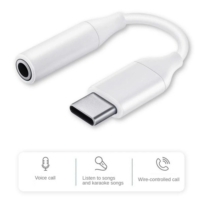 USB C To 3.5 Mm Jack Aux Adapter Type-C 3.5 Digital DAC Audio Cable Adapter Earphone Accessories-AU47