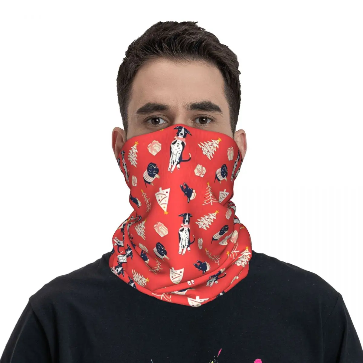 Christmas Print Red Dog (3)-bayingimg Bandana Fun Bicycle Mask Hiking Camping Windproof Balaclava Graphic Soft Bike Face Masks