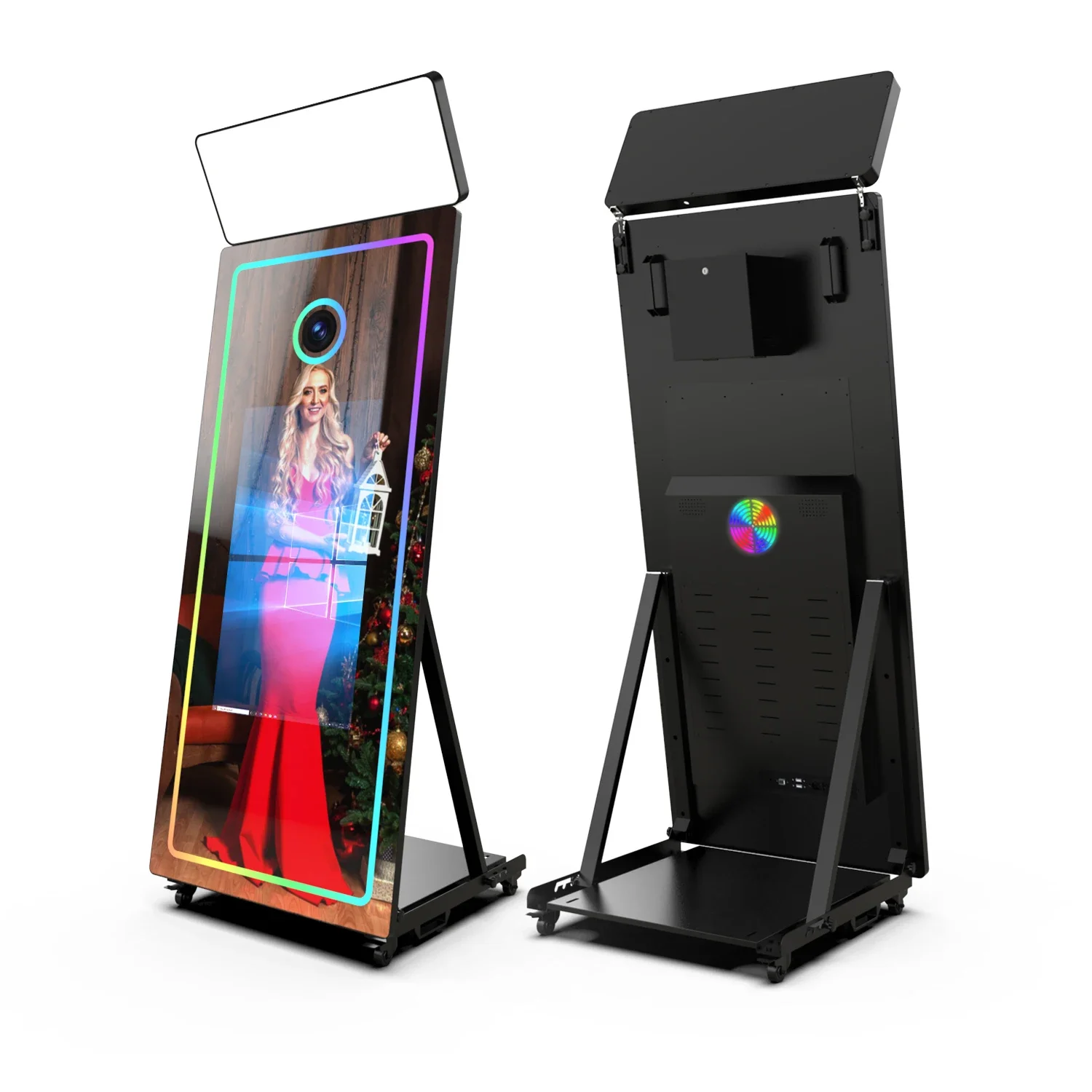 65-Inch Magic Interactive Selfie Photo Mirror Booth Machine Party or Wedding