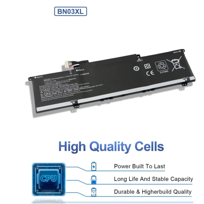 New BN03XL Laptop Battery 11.55V 51Wh for HP Envy x360 13-ay 15M-EE13-ay0360ng 13-AY0021NF HSTNN-DB9N HSTNN-OB1O L77034-005