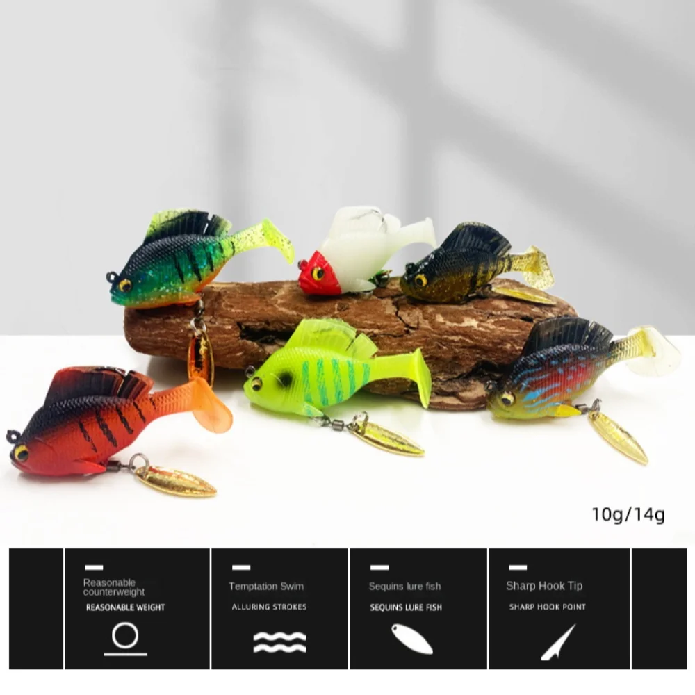 2024 Dark Sleeper Soft bass Bait with Lead hook Artificial Jig SwimBait Trout Swimbait Soft Plastic Bait