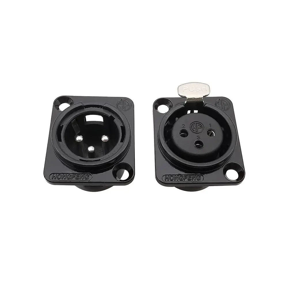 1Pcs Alloy Plastic 3Pin XLR Connector Studio Audio Mixer Rack Panel Mount Male Female Chassis Solder Terminals Design