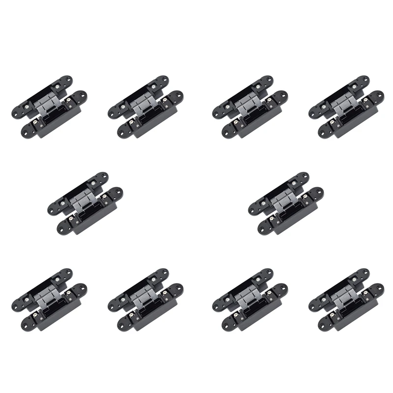 10X 3D Adjustable Door Hinge Adjustable Conceal Hinge /Invisible Door Hinge 140X30MM 60KG Black