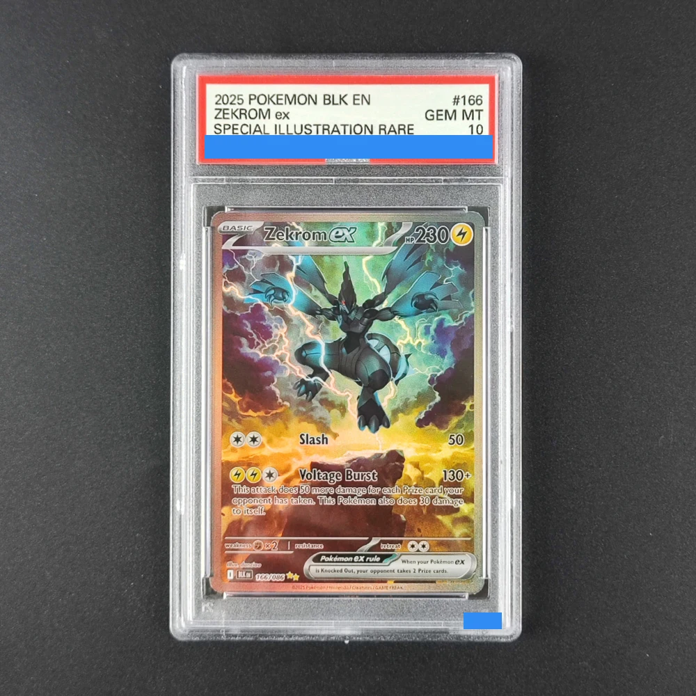 

Proxy DIY Hot! 2025 US Zekrom ex #166 Card - 10/10 Gem MT Pokemon BLK TCG, Special Illustration Rare Collectible Rating Card 10