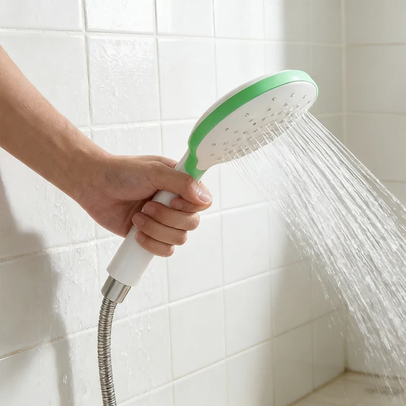 

Бытовая ручная насадка для душа с большим зеленым кольцом, регулируемый душ под давлением для ванной комнаты с душевой трубкой, аксессуары для ванной комнаты