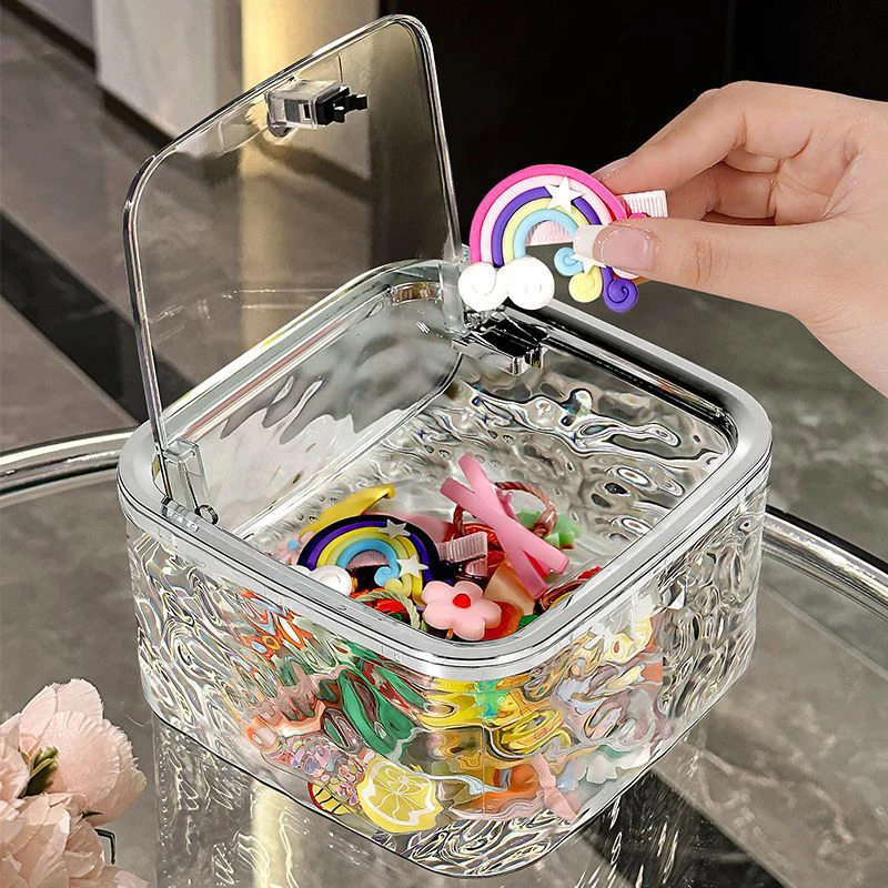 

Hair Accessories Organizer Storage Box Container Clear Hair Tie Organizer For Headband Bows Cotton Swab Organization