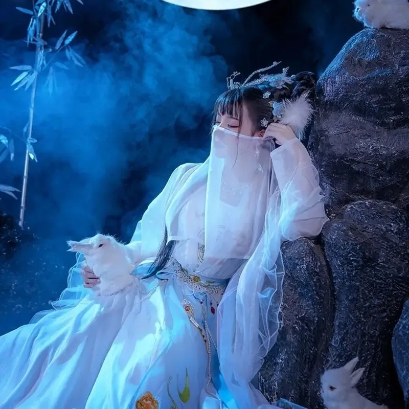 

AAA 2025 Xietang Yizhuang [Chang'e Fairy] Полный комплект оригинальных двубортных рубашек с большими рукавами и юбкой длиной до талии