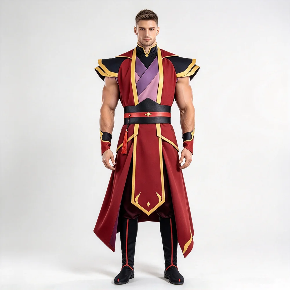Zuko Cosplay Costume Av-atar The Last Airbender Anime Men Roleplay Suit Top Pants Belt Halloween Carnival Party Uniform Outfit