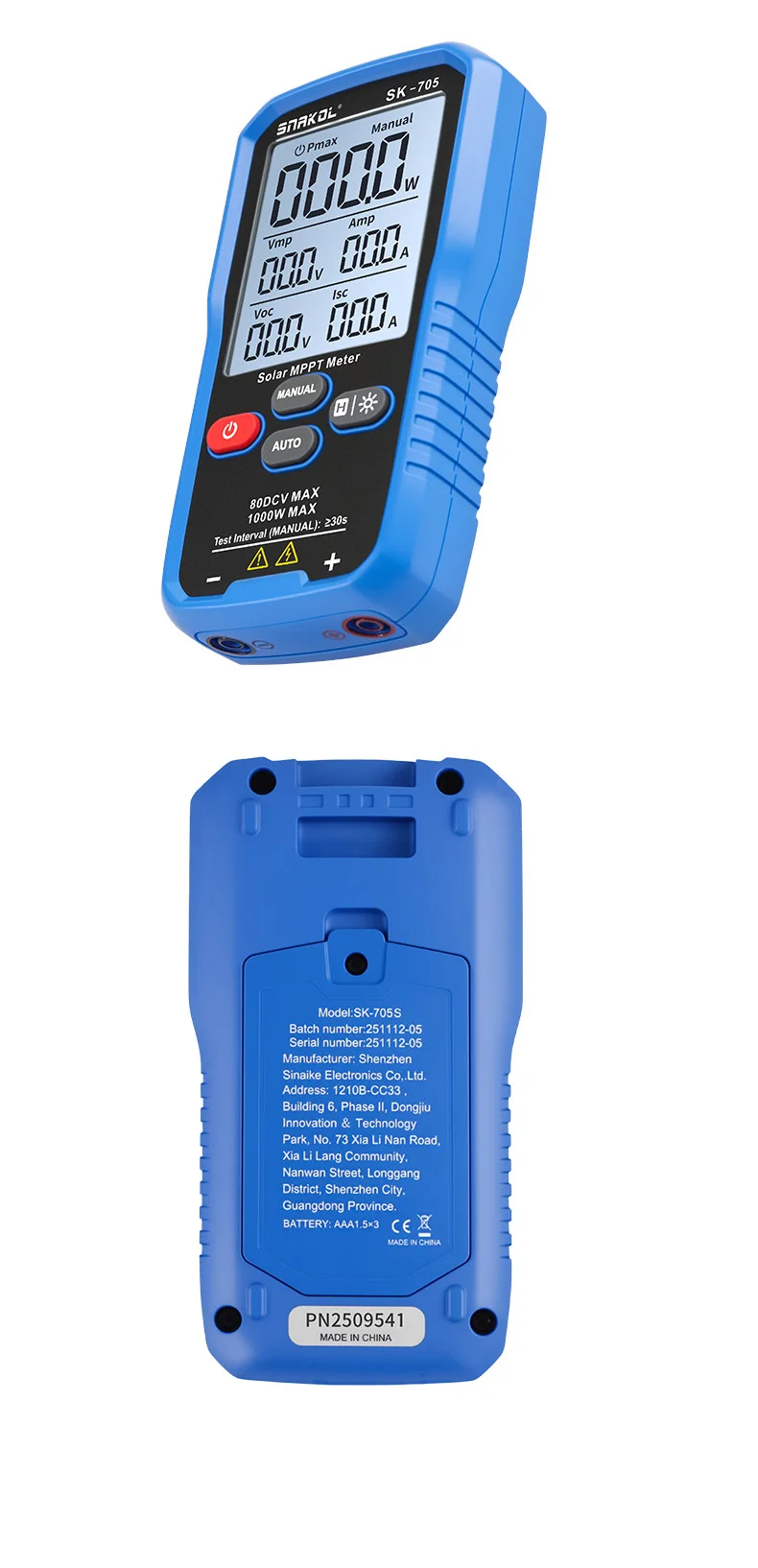 SNAKOL SK-705 Solarmodul-Tester MPPT-Tester 1000W PV-Modul MAX Leistungsmesser, Leerlaufspannung Kurzschlussstrom-Test – Detail 10