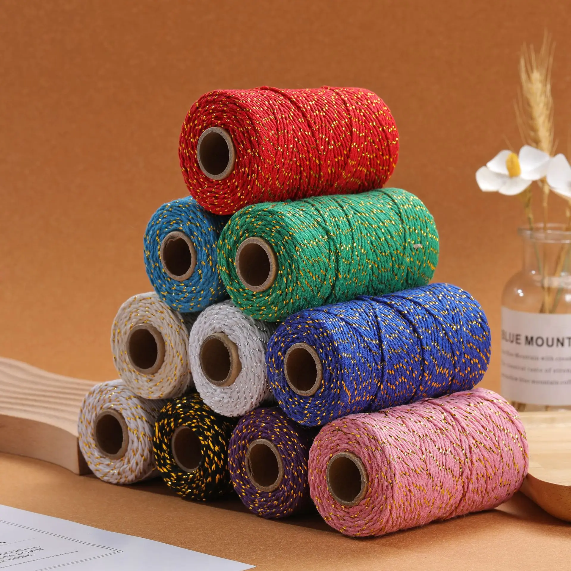 Cordão de algodão de cor dupla - Home And Textiles Today avaliação e preço