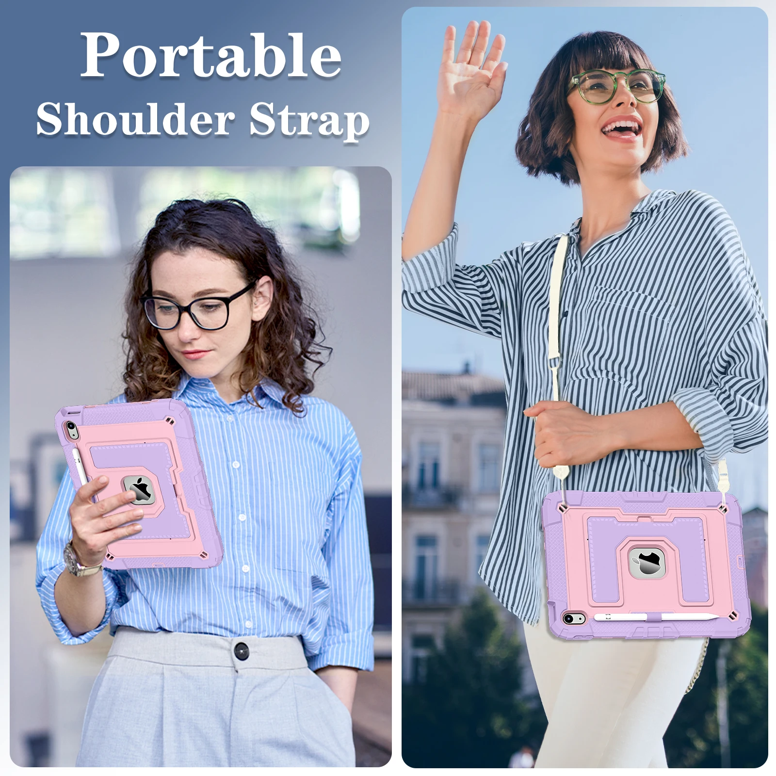 Rugged Stand Case for iPad A16 11th 2025 10th 10.9 2022 10.2 7th 8th 9th  Air 4 5 6 M2 M3 Mini 6 7 Pc Silicone Anti-Slip Cover image 6