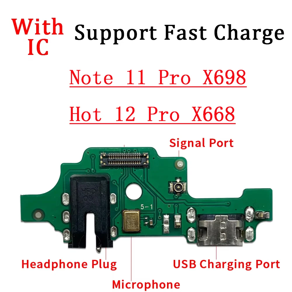 

USB-порт для зарядки, плата гибкого кабеля, детали разъема для Infinix Hot 6X 7 Pro 11 12 20S Note 10 11 12 30 Smart 6 микрофонный модуль