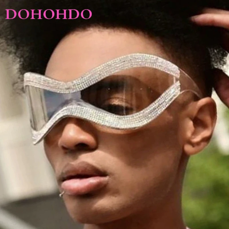 

Oversized Steampunk One-Piece Large Frame Women Sunglasses Luxury Designer Hip-hop Men Sunglass Outdoor Windproof Goggles UV400