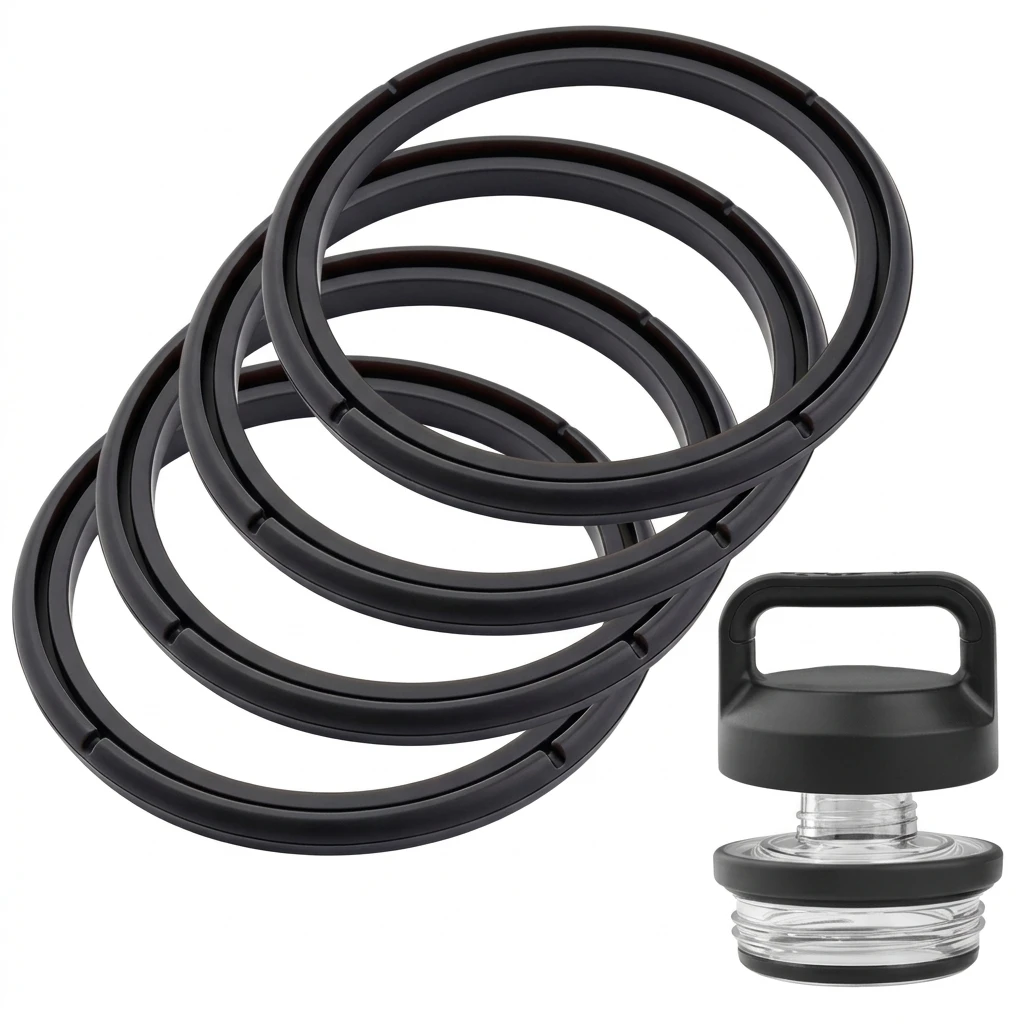 Replacement Gaskets Leakproof Sealing Rings for Outdoor Water Bottles Food Grade Silicone Pads Compatible with Chug Lid