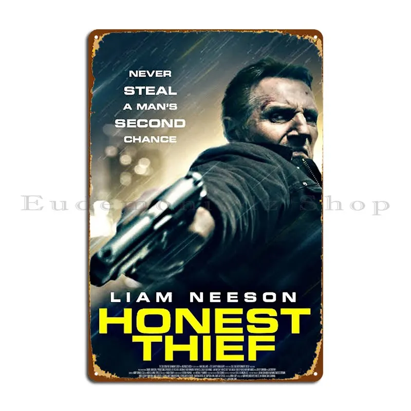 Panneau métallique du film Honest Thief 2020, Plaques de grotte murales, créer une fête imprimée, affiche en étain