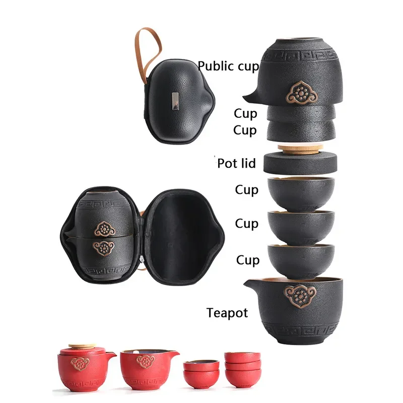 Portable High Grade Chinese Tea Travel Tea Set Kung Fu TeaSet Ceramic Teapot Porcelain Teaset Gaiwan Tea Ceremony Cups Home Gift