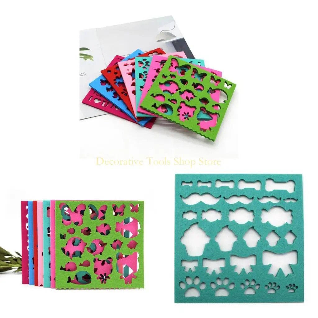 

Qx2e 7pcs Weeld плесень игольчатая коляска Diy Craft Strancil Applique Handicraft