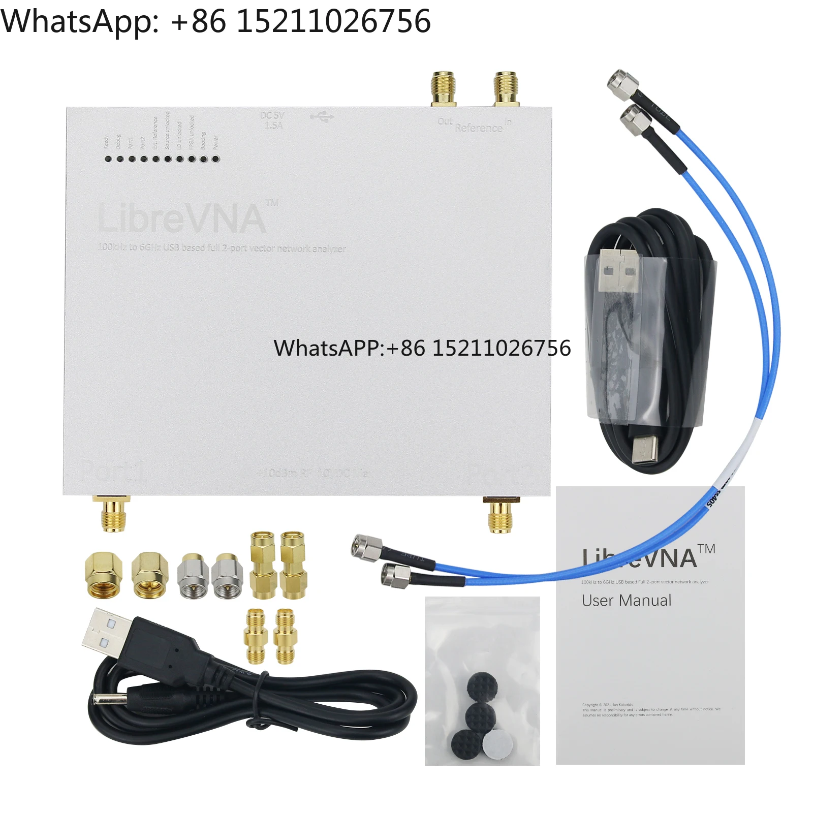 

LibreVNA 2-Port Vector Network Analyzer USB Based Full 100KHz to 6GHz Antenna Analyzer for Radios for Test Instruments