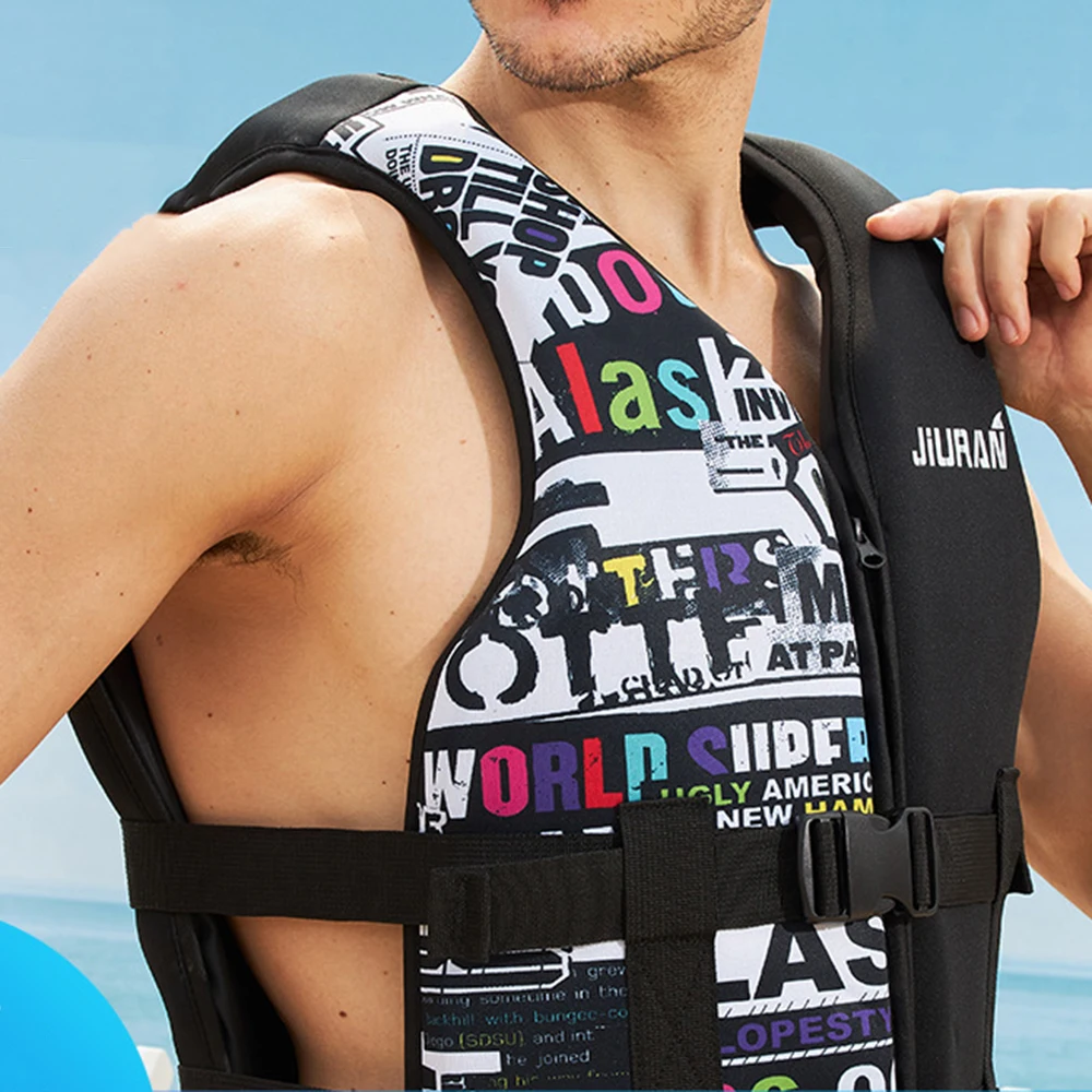 Neoprene Life Jacket for Adults, Swimming Vest, Outdoor Rafting, Surfing, Boating, Fishing, Water Sports, Fashion Print