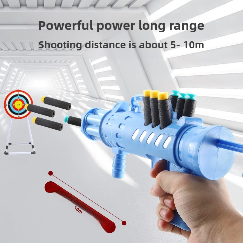 Gatling Soft Bullet Blaster Lanciarazzi Dardo morbido Pistola giocattolo Ragazzi Pistola giocattolo da tiro sicura all'aperto Regali per bambini dai 4 ai 8 anni