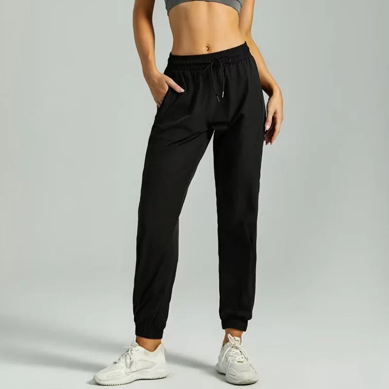 

Women's Sunscreen Pants 2025 Summer Thin Loose Leg Tight Sports Pants with Drip Feel Breathable High Waist Casual Pants