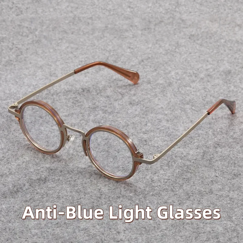 

Niche Retro Circular Optical Glasses High Definition Transparent Lens Men's and Women's Small Frame Anti Blue Light Glasses