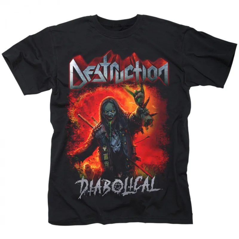 Diabolical Destruction Band Black T-Shirt Cotton Full Size