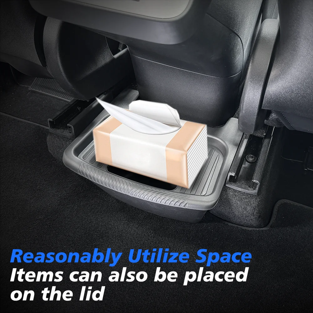 Tesla New Model Y 2025-2020 용 뒷좌석 보관함 Juniper Organizer Bins 뒷좌석 쓰레기통 쓰레기 봉투 트레이 출시 썸네일 3