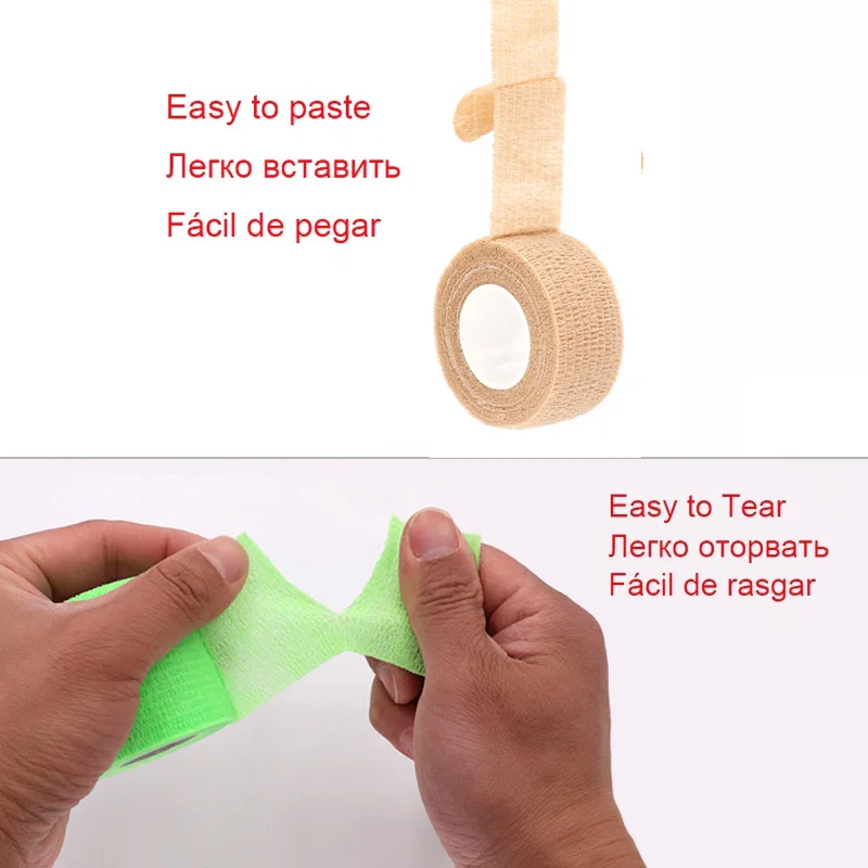 2.5cm Elastic Athletic Tape Self Grip – Latex Free Breathable Bandage for Finger, Toe & Joint Sprain Support & Protection