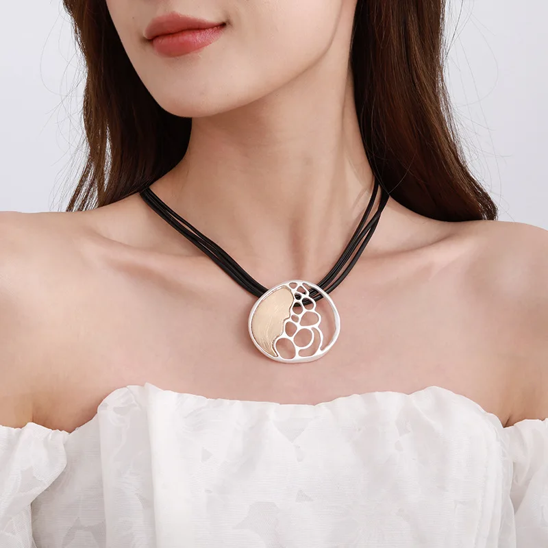 Short Necklace Metal European, American Foreign Trade Jewelry New Products Geometric Jewelry Exaggerated All