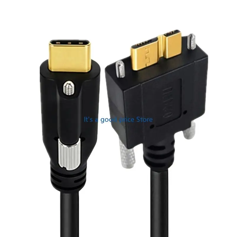 Fixed Equipment TypeC 5Pin USB B Data Cable, Panel Mount Form, 1 M Length with Screw Lock Hardware for Cabinet Wiring Daily Use