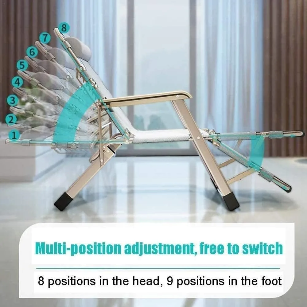 كراسي شاطئ قابلة للطي قابلة للتعديل بدون جاذبية لصالة الحديقة الخارجية، مريحة للاسترخاء في الفناء #5