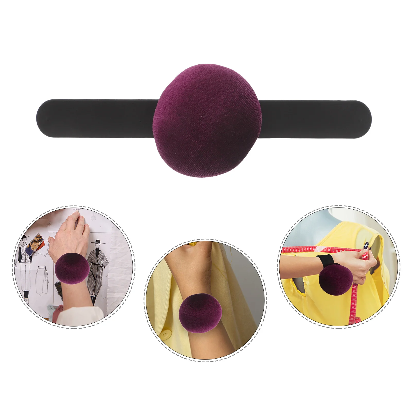 

Wrist Pin Cushion Slap Bracelet High Density Needle Pad Soft Adjustable Wristband for Sewing DIY Quilting Patchwork Designers