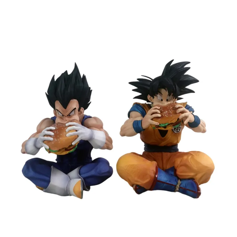 Anime Figure Goku Vegeta Eat Burger Statue Collectible Model Desktop Decoration Creative Gift For Anime Fans view 5