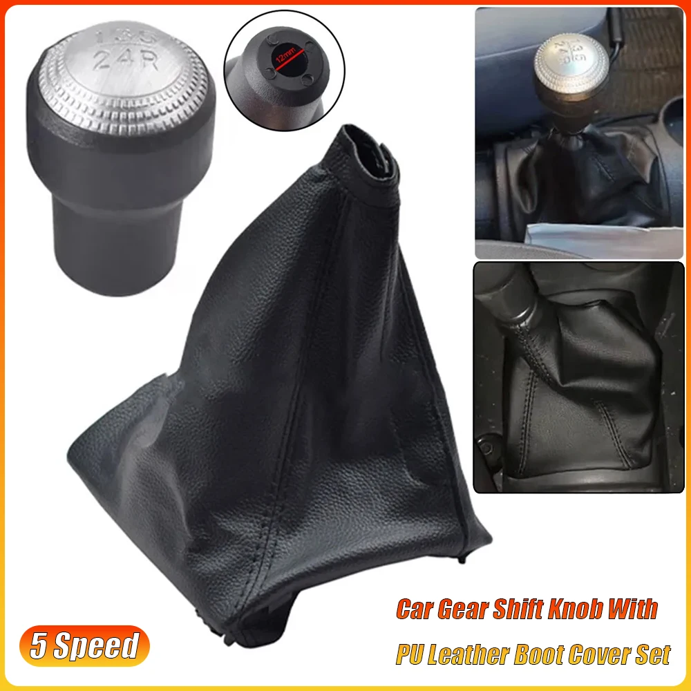 

For Hyundai for Getz 2002-2010 5 Speed Car Gear Shift Knob With PU Leather Boot Cover Set Manual Gear Shift Knob Accessories