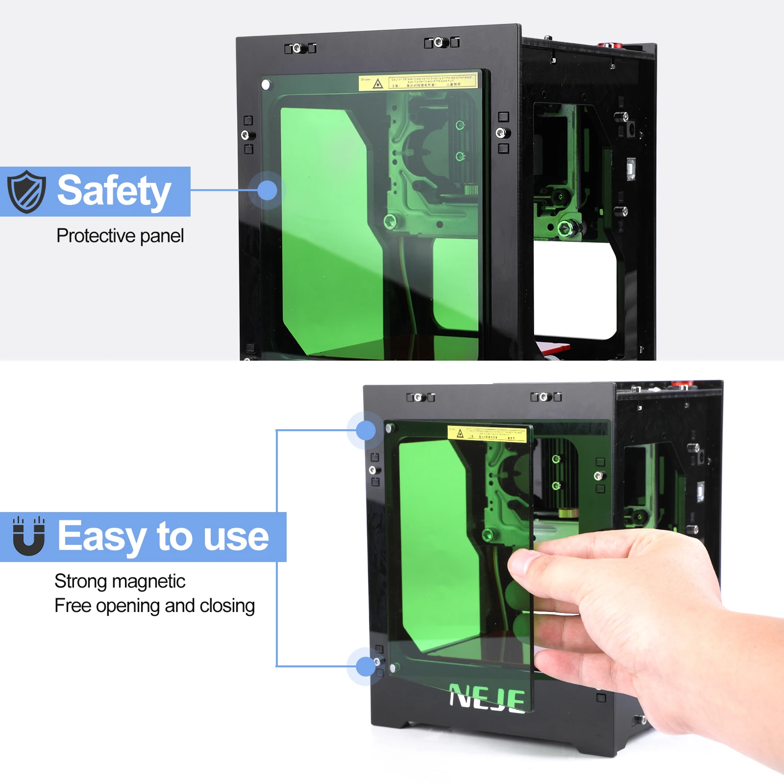 Neje mini máquina de gravação a laser em miniatura máquina de gravação a laser DK-8-KZ 1500mw 2000mw 3000mw gravura madeira papel plástico