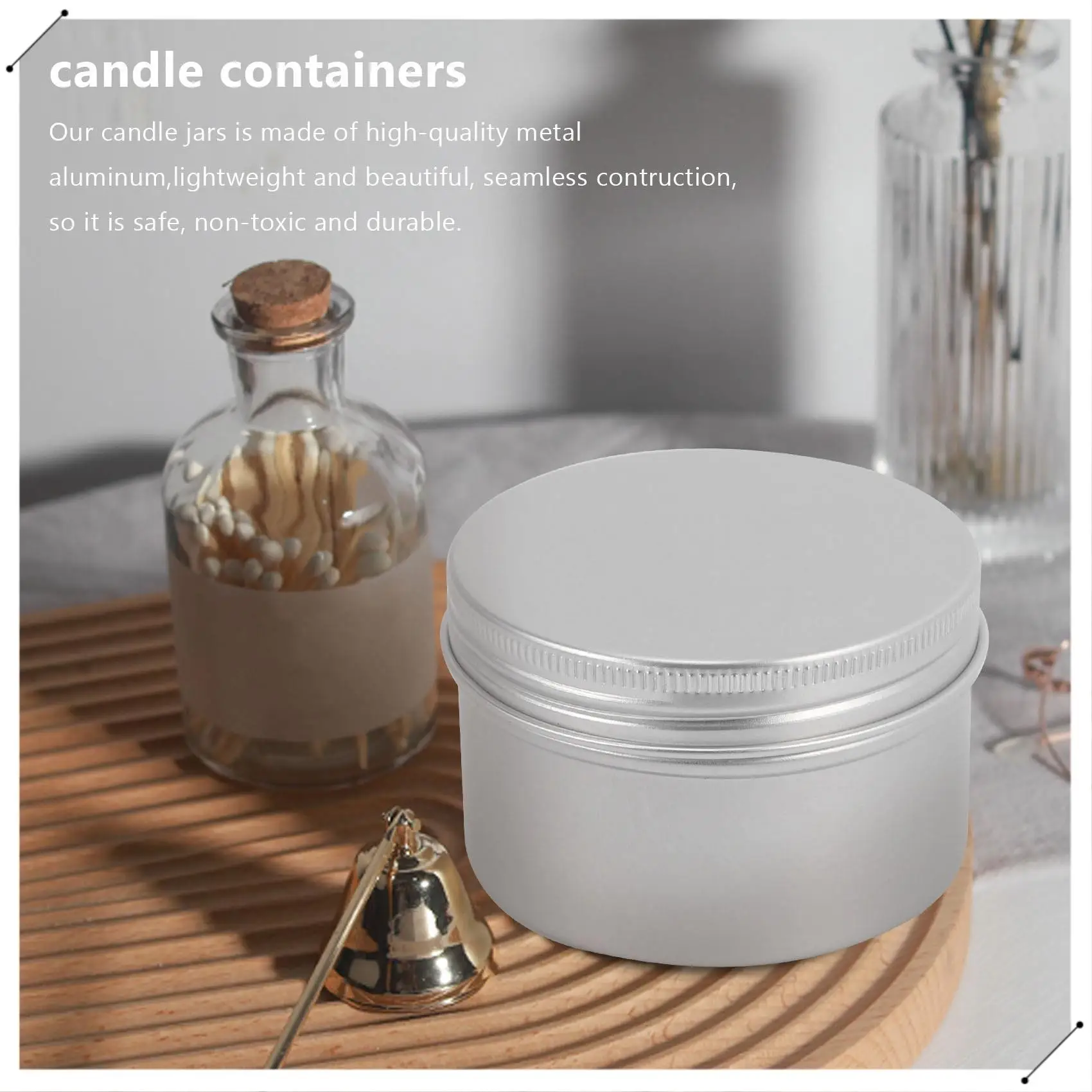 12Pcs 4Oz Metal Candle Tins For DIY Candle Making, Metal Tins With Screw Lids,For Candle Making,Crafts,Storage (Silver)