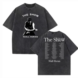 Niall Horan The Show Tour date chitarra Vintage Harajuku estate Unisex o-collo manica corta t-shirt in cotone