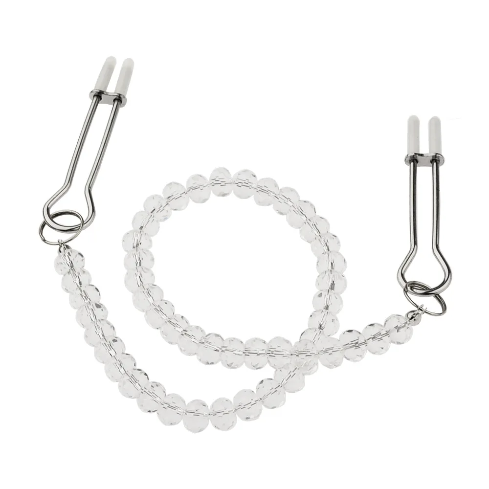New pearl chain nipple clip room orgasm vagina clip heart chain nipple clip alternative sex toy factory straight hair