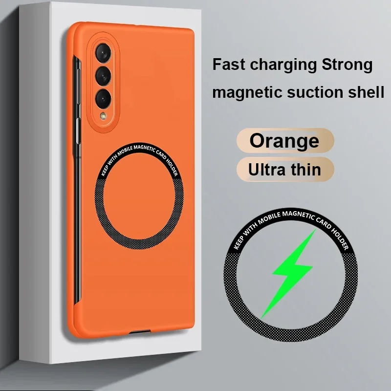 Ultra Thin Skin Feel Wireless Charging Case for Samsung Galaxy Z Fold 7 Fold6 5 4 Magsafe Magnetic Case for Fold5 Fold7 Cover