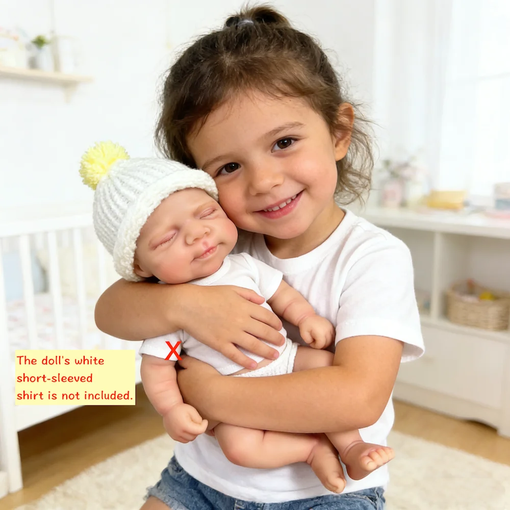 13 Inch All Solid Silicone Reborn Baby Doll Named Pascale Girl Flexible Elastic Soft Adorable Doll Toy Birthday Christmas Gift