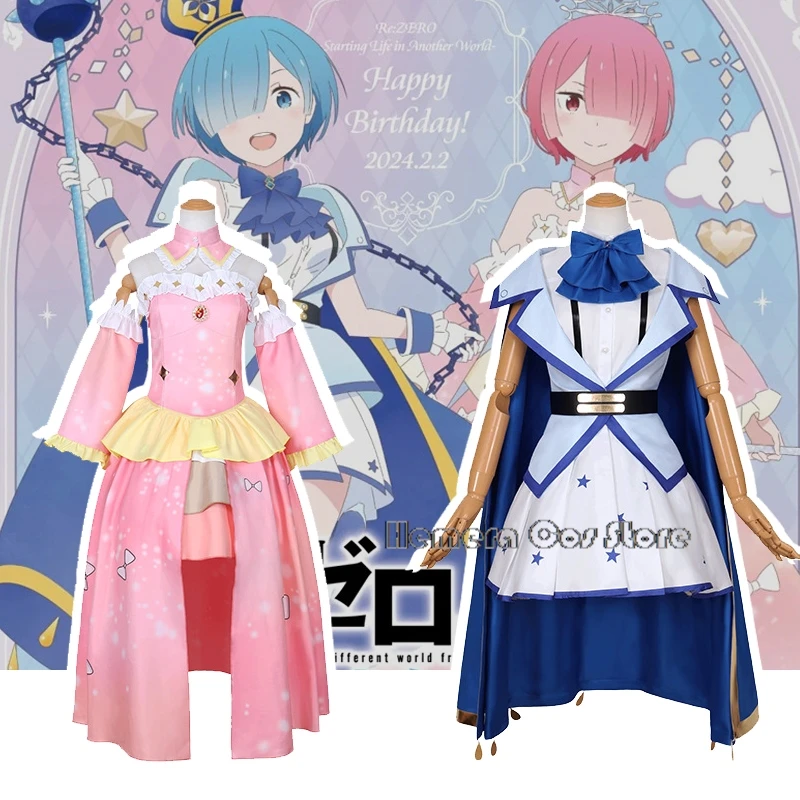 

Ram Rem Лолита Горничная Косплей Костюм Парик Аниме Vestido 2024 Новый Re:zero Cos Isekai Seikatsu Одежда на Хэллоуин Платье Лолиты для девочек