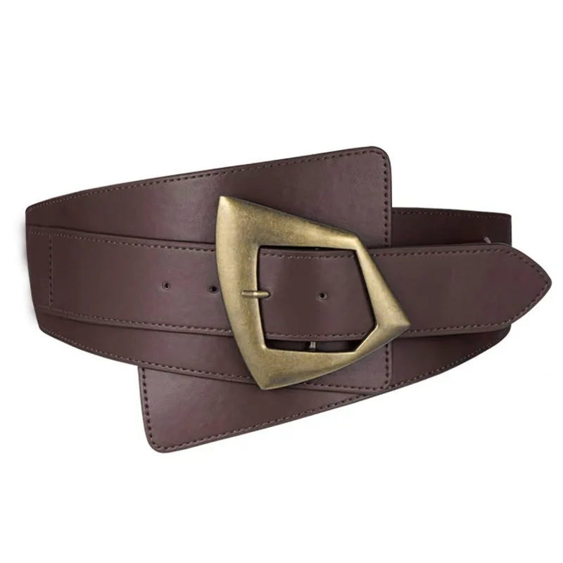 Retro elastic wide waistband for women's decorative belt paired with formal dress jacket sweater shirt