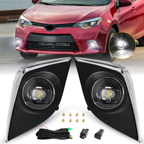 Para Toyota Corolla Altis CE ECO L LE 2014 2015 2016 versión estadounidense lámpara antiniebla LED DRL luces de circulación diurna faro de coche halógeno 12V