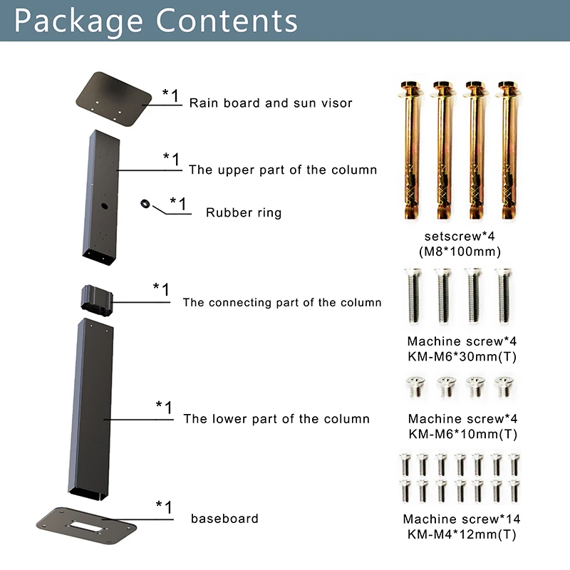 Electric Vehicle Charging Station Pile Post Upright Post Wall Mounted for Wallbox Type1 Type2 Charger