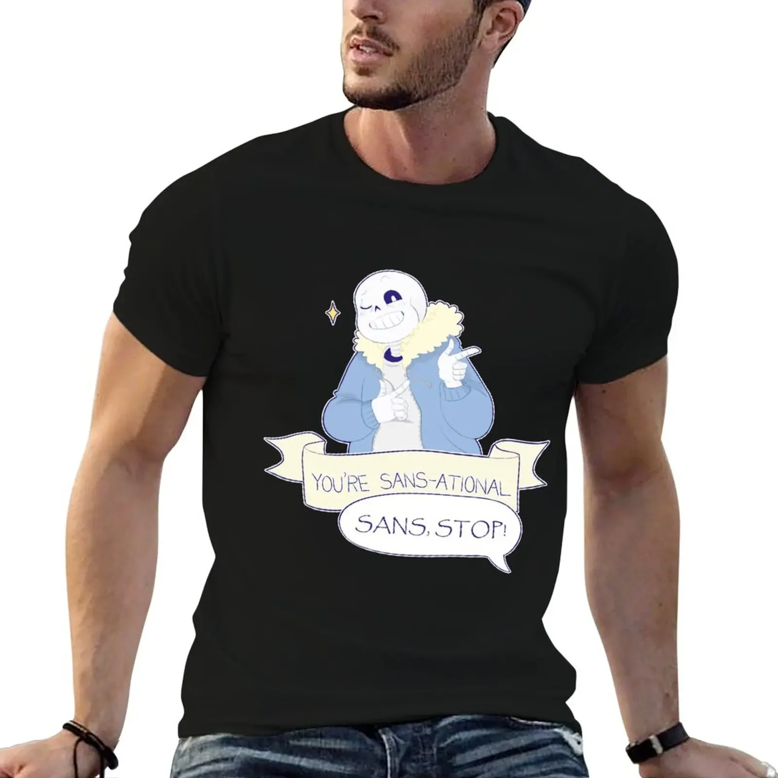 You're Sans-ational! - Undertale Sans T-Shirt vintage graphic tee basketball graphic tees fitted t shirts for men