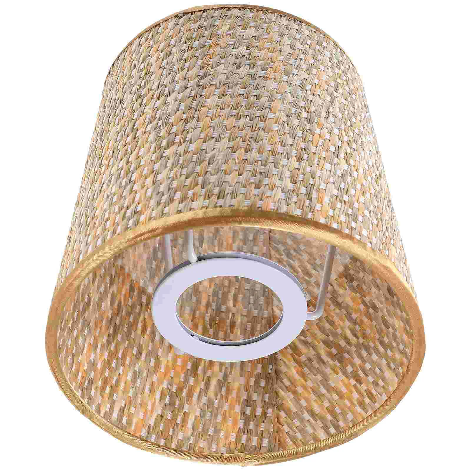 Small Lamp Shade Rattan Woven Lampshade Table Lamps Floor Light Clip On Fabric Cloth Chandelier Shades Lampshade Floor Light