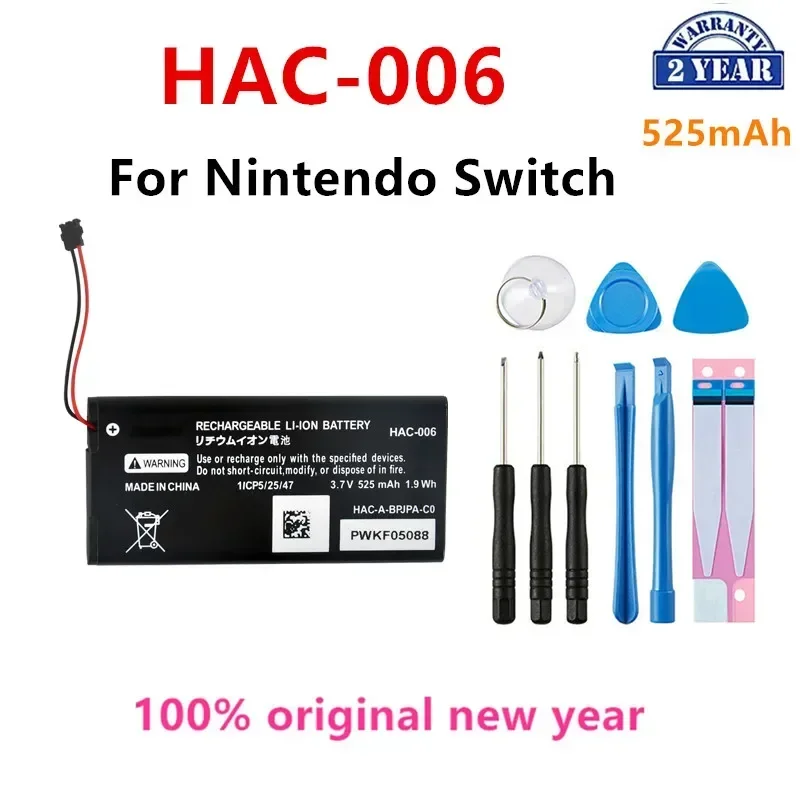 

100% Orginal HAC-006 525mAh Battery For Nintendo HAC006 HAC-015 HAC-016 HAC-A-JCL-C0 HAC-A-JCR-C0 Switch NS Joy-Con +Tools